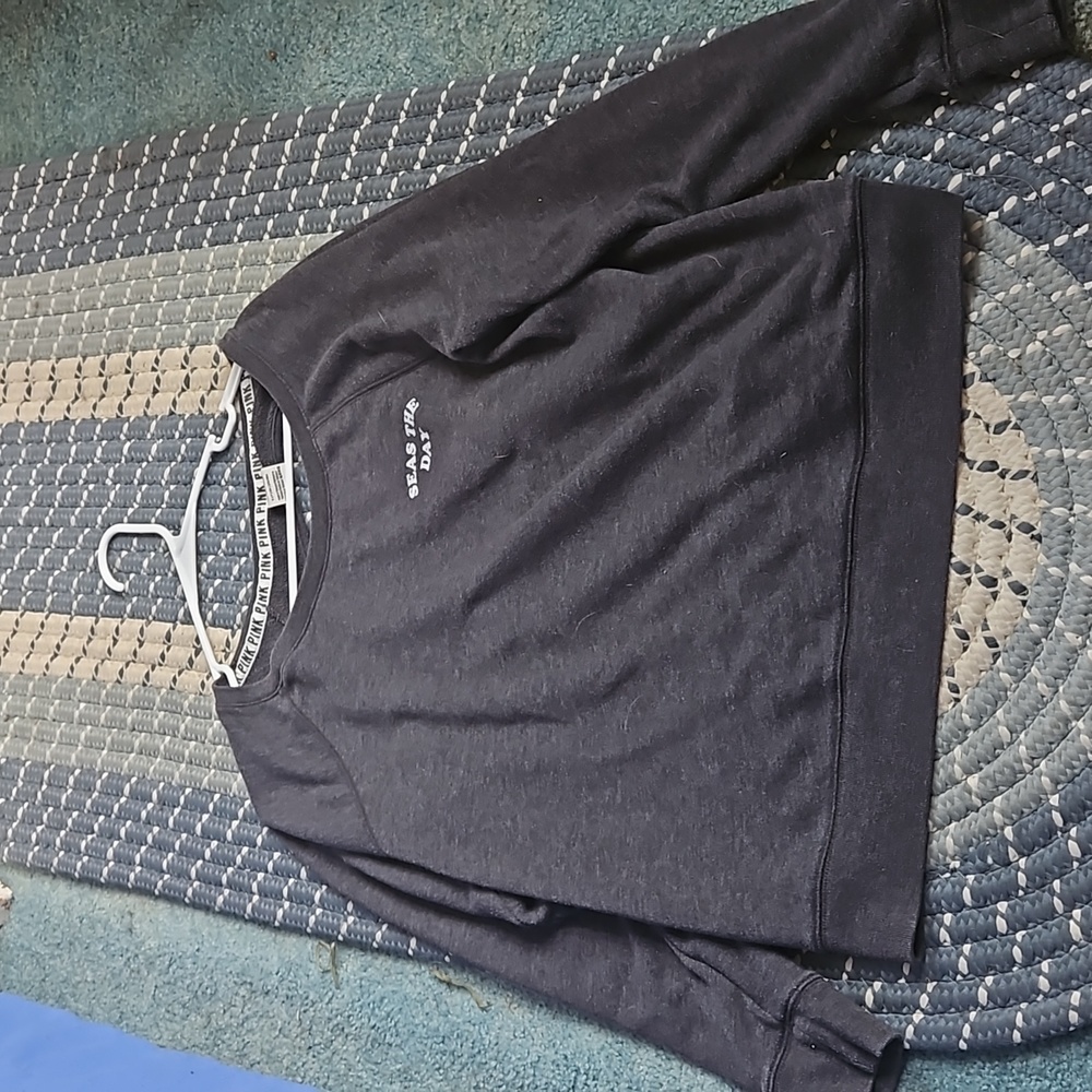 Pink long sleeve "seas the day" with opening in the back